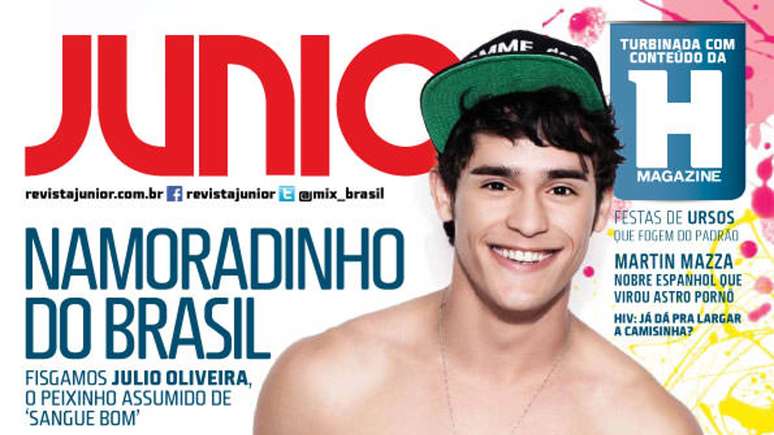 Julio Oliveira ganhou o Brasil como o jovem gay Peixinho em "Sangue Bom"