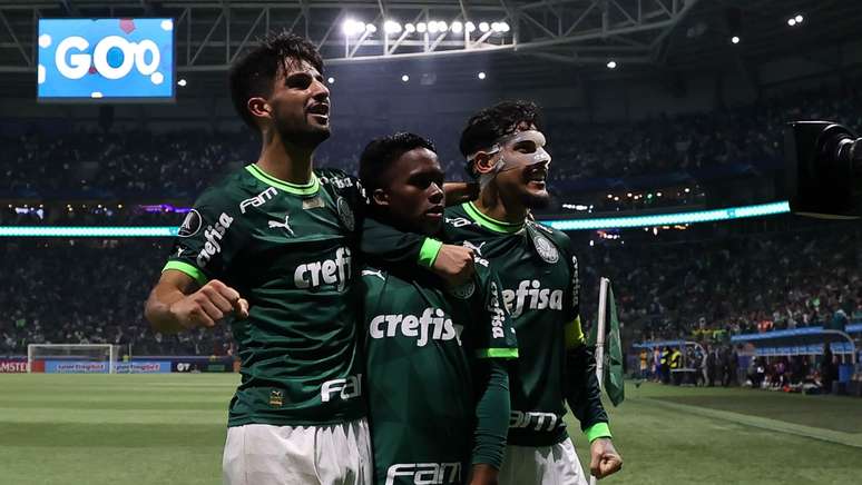 Flaco López comemora virada do Palmeiras na Libertadores – Cesar Greco/Palmeiras