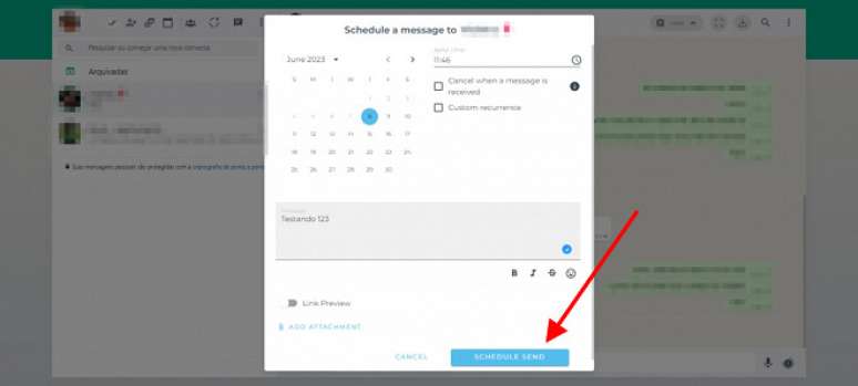 Passo 4 de: Como agendar mensagens no WhatsApp Web