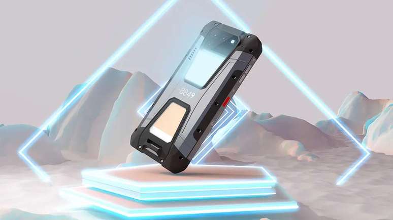 TANK 2 is Unihertz's new rugged cell phone with a 15,500mAh battery and a tough body (Image: Playback/Unihertz) TANK 2 is Unihertz's new rugged cell phone with a 15,500mAh battery and a tough body (Image: Playback/Unihertz)