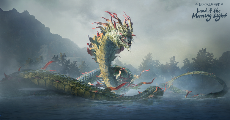 Inspirada na mitologia coreana, a serpente gigante Imoogi é o novo chefão de Black Desert Online
