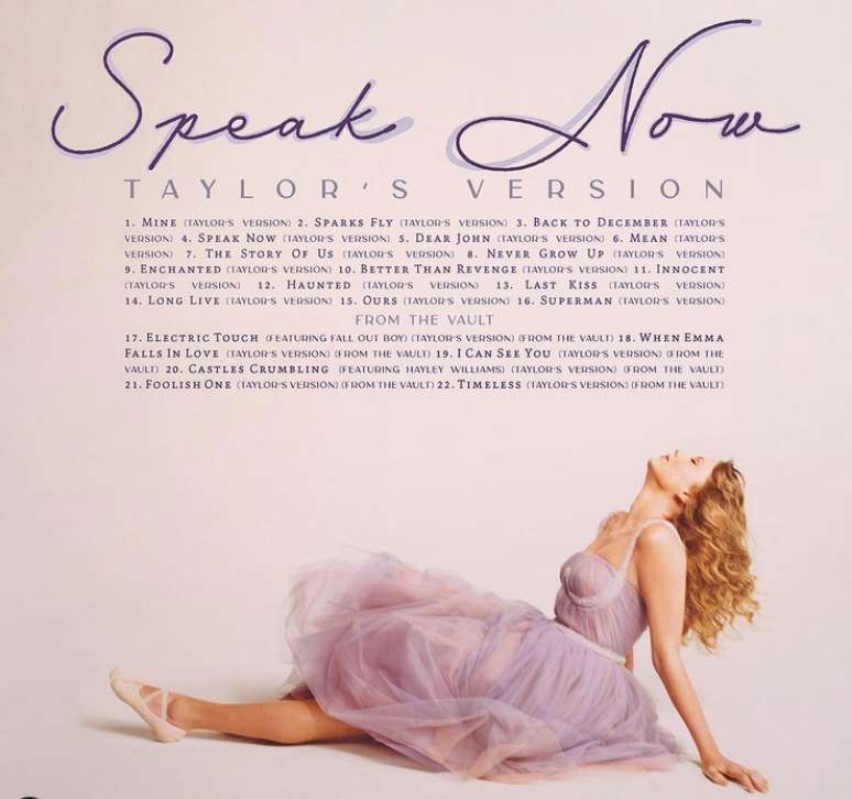 Taylor Swift Anuncia A Tracklist Oficial Do álbum Speak Now Taylors