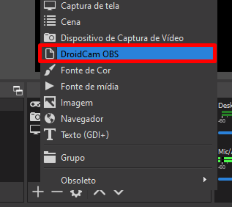 Camara de celular online en obs