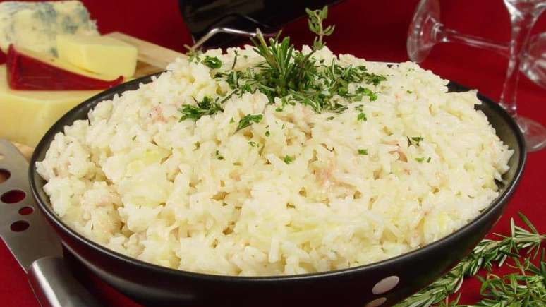 Risoto de arroz aos 4 queijos