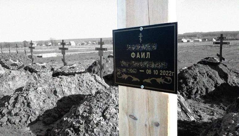 Fotografia tratada do túmulo de Fail Nabiev