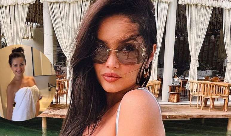 Anitta surprises Juliette alone in a towel in an intimate moment and the reaction is the best today: “Baby, hot.”  Photos!