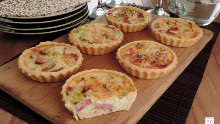 Miniquiche de alho-por&oacute;
