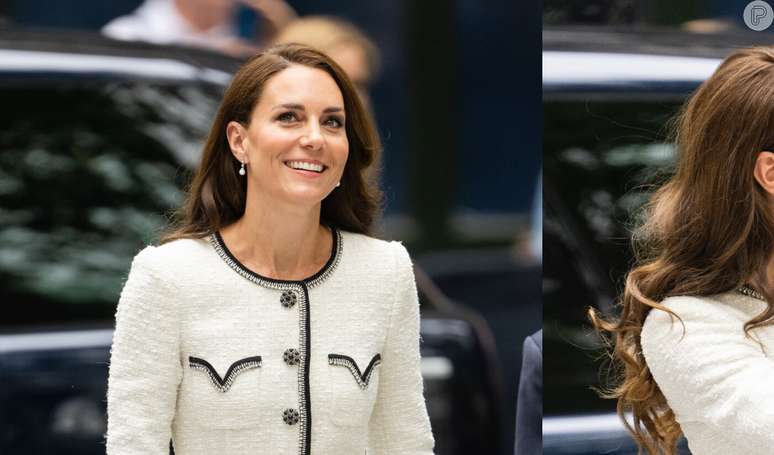 Kate Middleton usa Chanel e vestido híbrido em look incomum para inesperada aparição em Londres