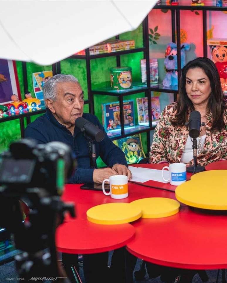 Mauricio de Sousa and his daughter participate in a podcast celebrating Monica’s 60th birthday