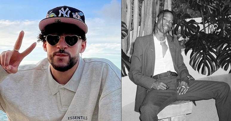 Fotos: Reprodu&ccedil;&atilde;o / Instagram / @badbunny / @travisscott