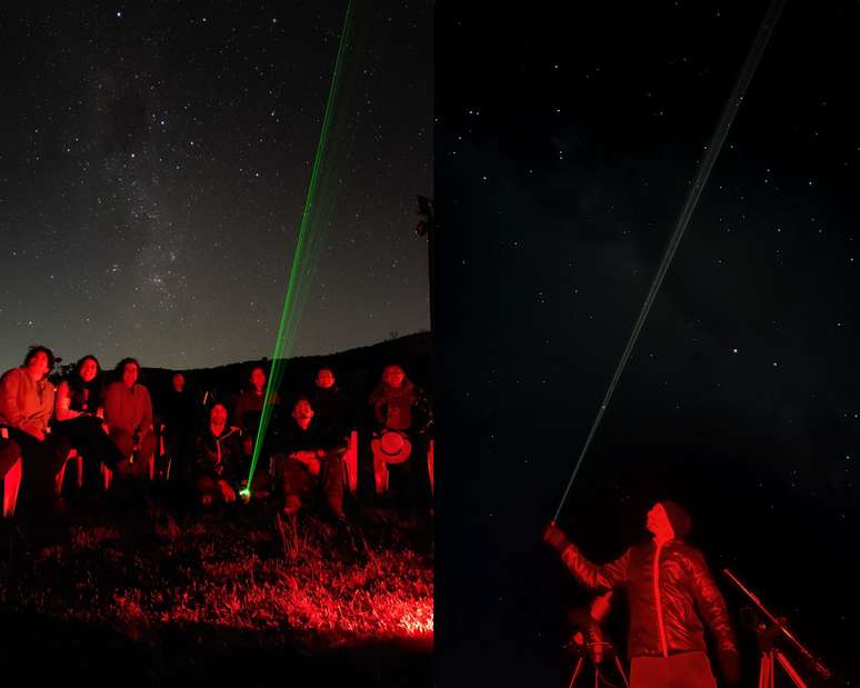 Grupo do Astro Traveler em expedição no complexo Cachoeiras Pé da Serra, MG