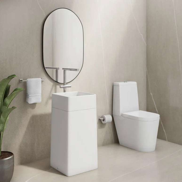 Cubas de piso s&atilde;o ideais para quem curte um d&eacute;cor mais moderno &ndash; Foto: Divulga&ccedil;&atilde;o Deca