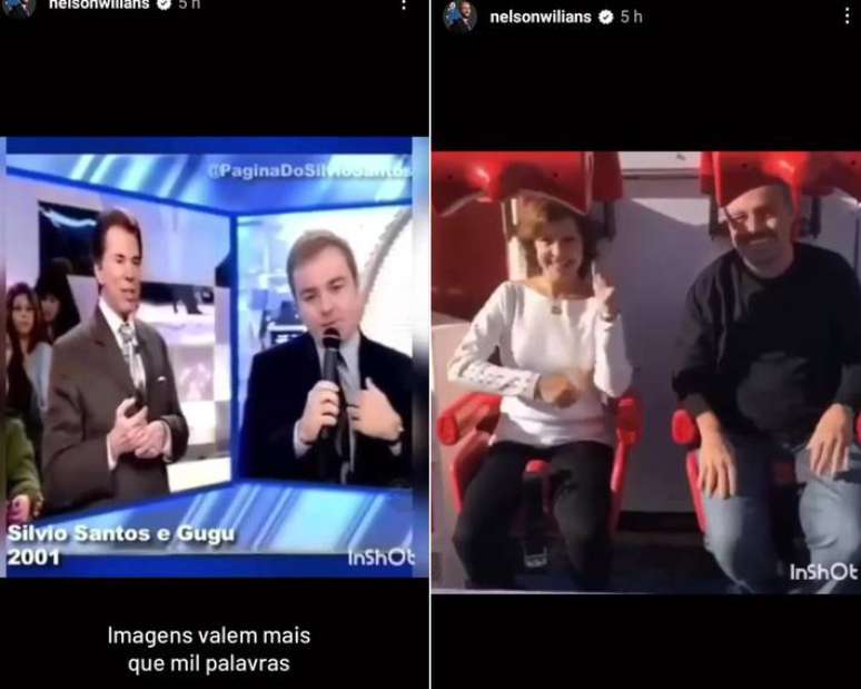 Reprodução de vídeos de Gugu conversando com Silvio Santos e se divertindo com Rose Miriam Di Matteo