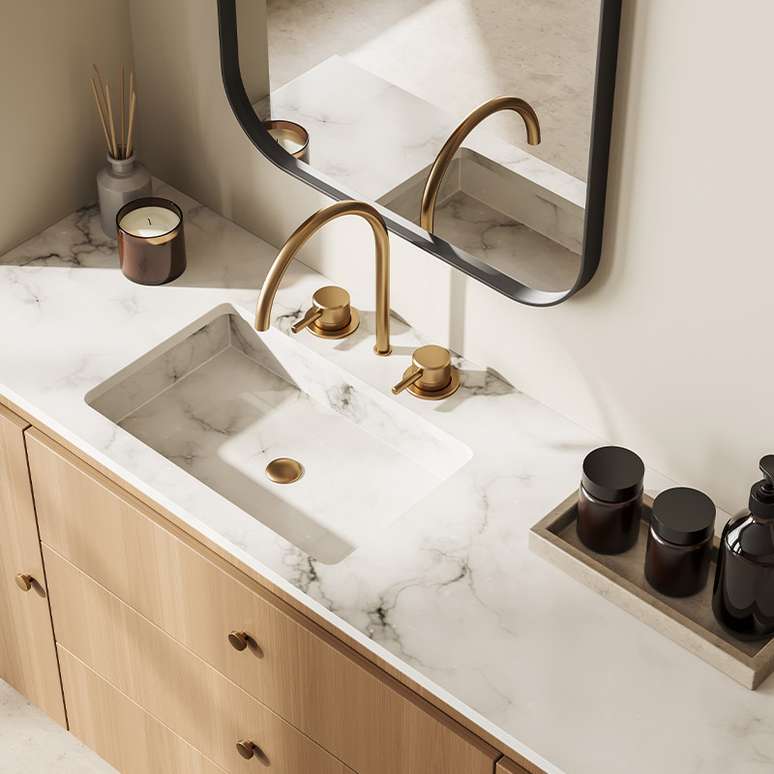 A cuba esculpida tem um design moderno e pode ser feita de acordo com o seu banheiro &ndash; Foto: Shutterstock