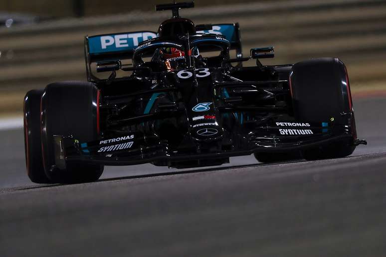 Mercedes de George Russell durante o GP do Sakhir de 2020