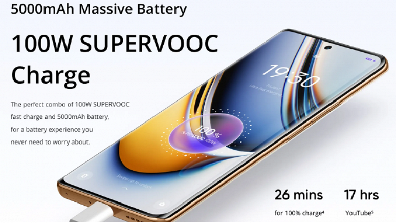 Realme 11 Pro+ 5G tem sua carga completa com 26 minutos na tomada 