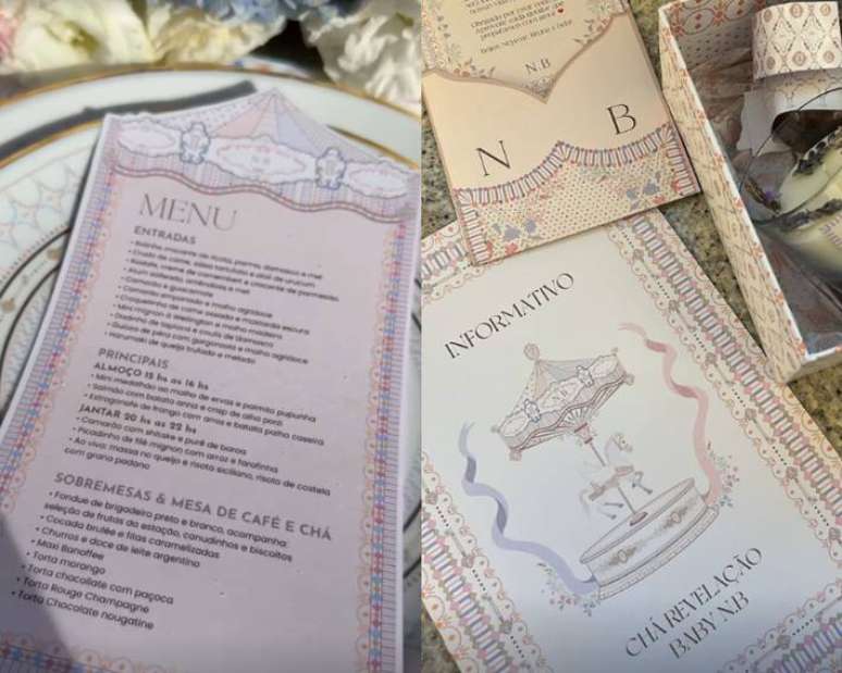Menu details and invitation for Neymar and Bruna Biancardi's baby reveal shower Menu details and invitation for Neymar and Bruna Biancardi's baby reveal shower