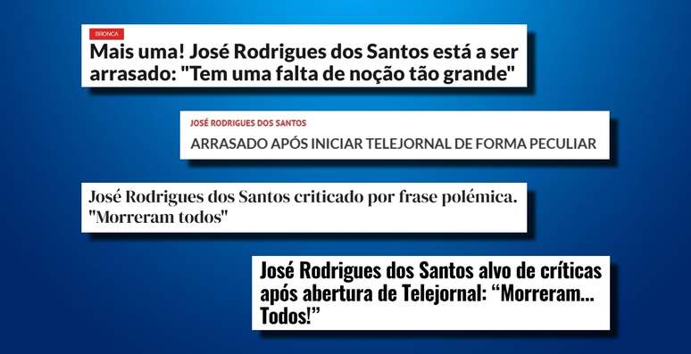 O meme também rendeu críticas ao apresentador José Rodrigues dos Santos