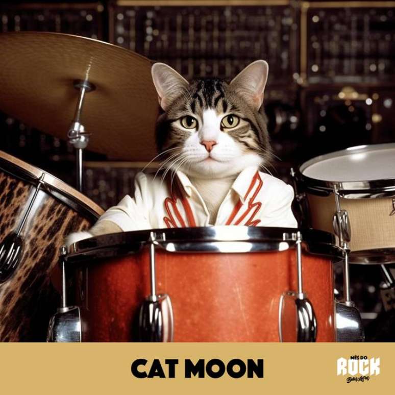 Editora recriou grandes nomes do rock como gatos usando inteligência artificial.