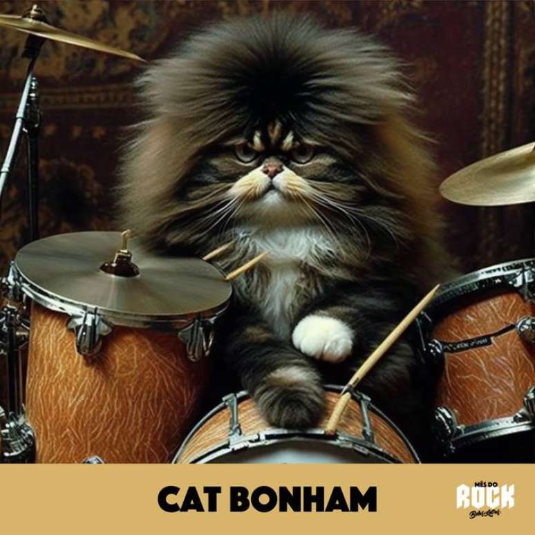 Editora recriou grandes nomes do rock como gatos usando inteligência artificial.