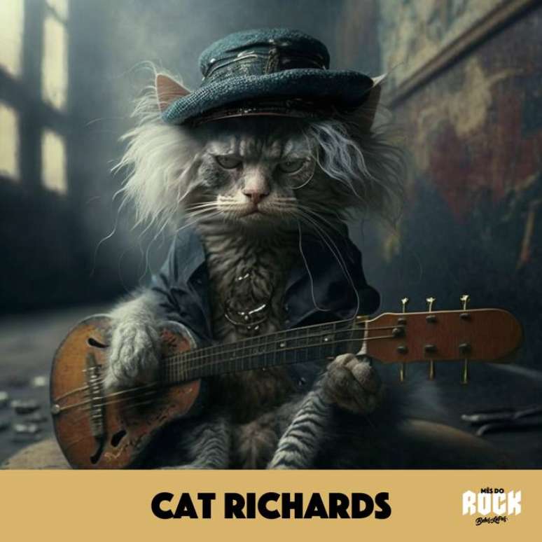 Editora recriou grandes nomes do rock como gatos usando inteligência artificial.