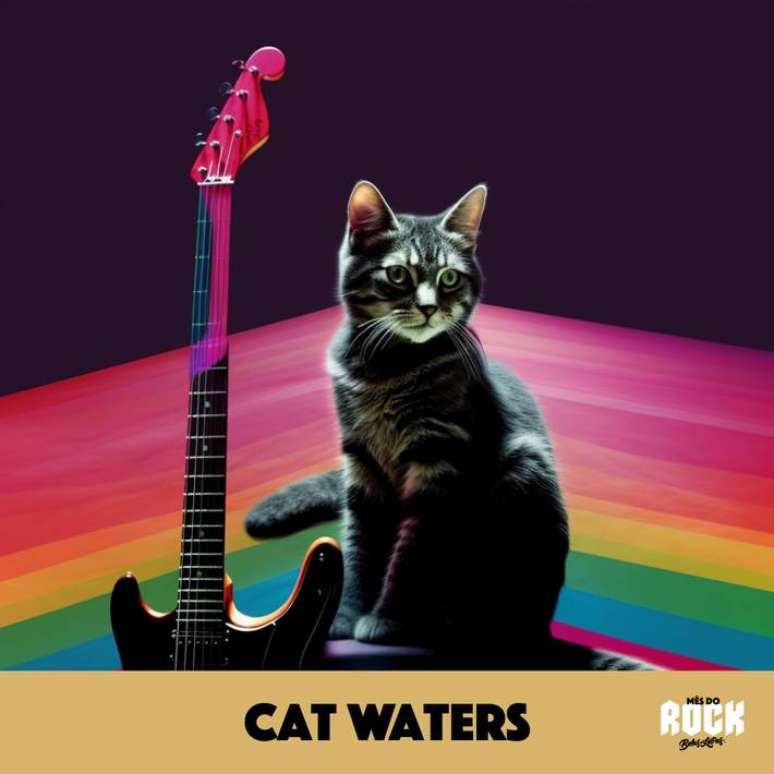 Editora recriou grandes nomes do rock como gatos usando inteligência artificial.