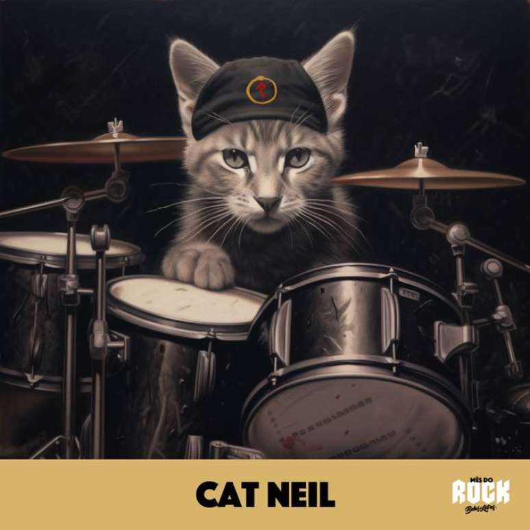 Editora recriou grandes nomes do rock como gatos usando inteligência artificial.