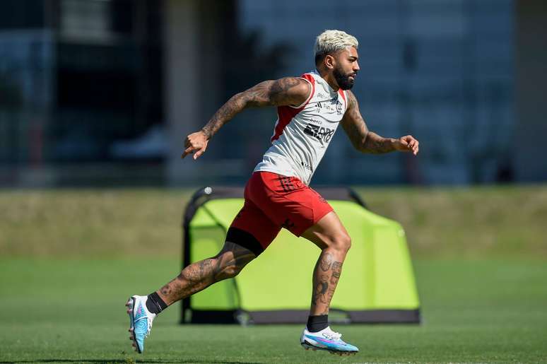 Gabigol em treino do Flamengo – Marcelo Cortes /CRF