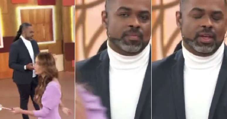 Patr&iacute;cia Poeta interrompe Manoel Soares e apresentador se irrita