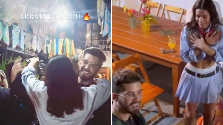 Bruna Marquezine e João Guilherme em festa junina