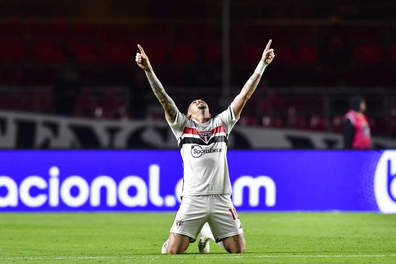 Luciano comemora o gol que garantiu vitória do São Paulo contra o Fluminense (01/07/23)