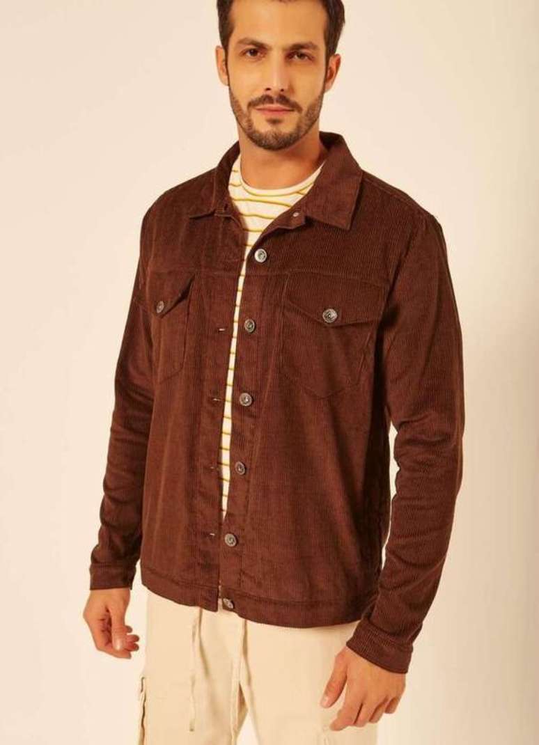 Trucker pocket on velvet jacket