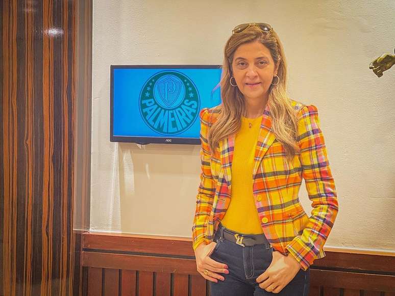 Leila Pereira concedeu entrevista coletiva antes do Choque-Rei. FOTO: Instagram/Leila Pereira