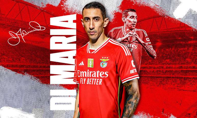 Arte feita pelo Benfica para anunciar a chegada de Angel Di María –