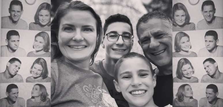 Ana Zimmerman e Gil Rocha com os filhos: 21 anos de casamento feliz