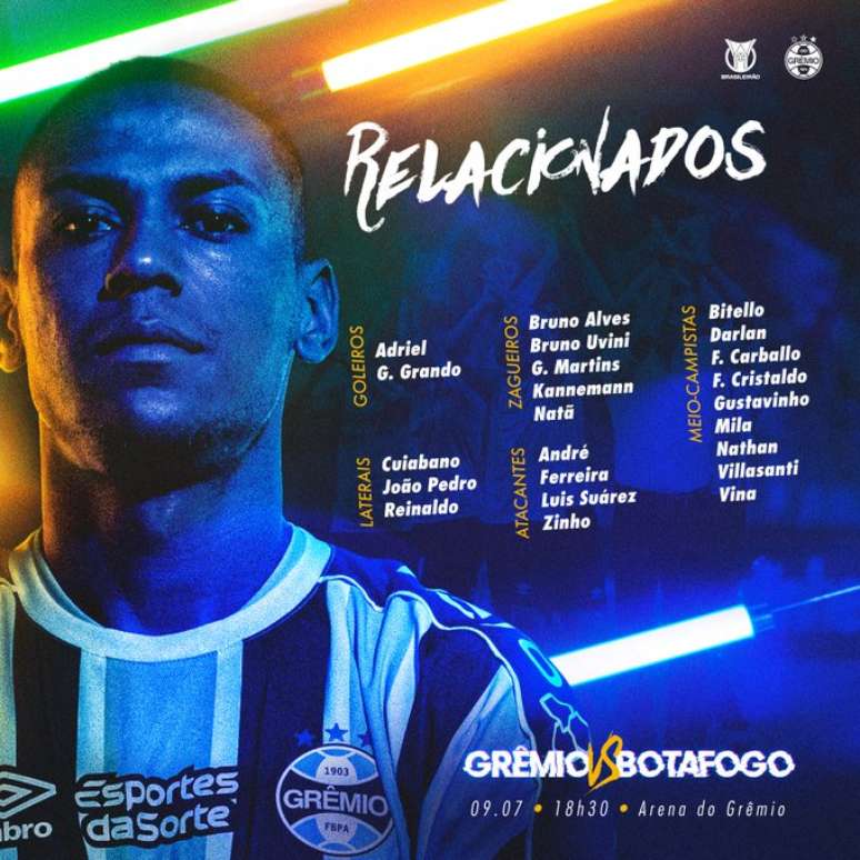 Grêmio viaja para jogo decisivo contra o Botafogo no Rio de Janeiro - Grêmio  - Jornal NH