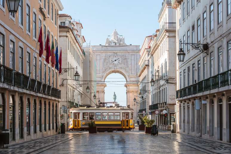 Imagem do Arco da Rua Augusta em Lisboa, Portugal 