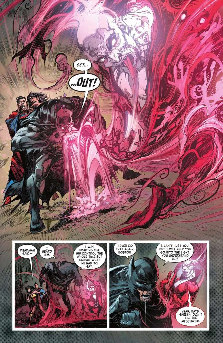 Batman tells Deadman to take his body (Image: Playback/DC Comics) Batman tells Deadman to take his body (Image: Playback/DC Comics)
