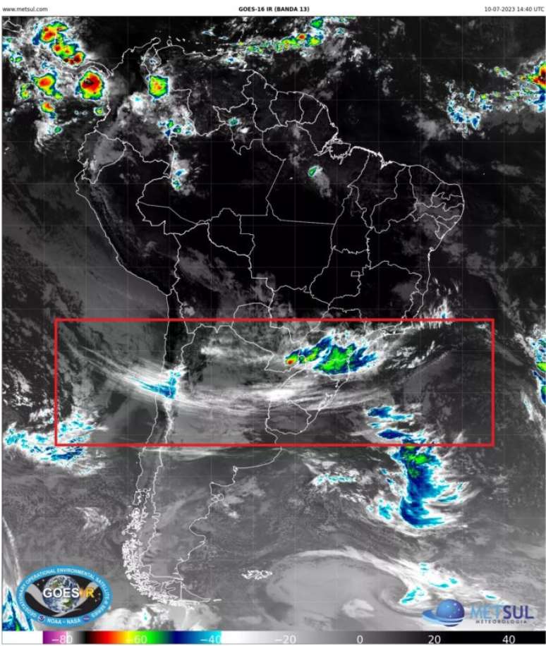 Reprodu&ccedil;&atilde;o: MetSul Meteorologia