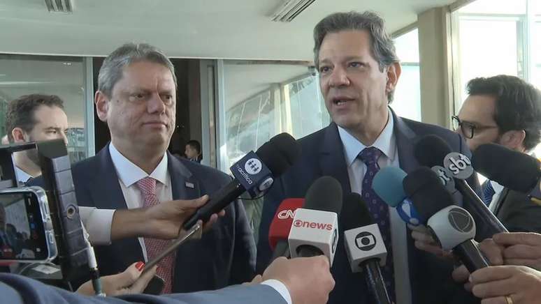 Tarcísio e Haddad apareceram lado a lado em entrevista na última quarta-feira, 5