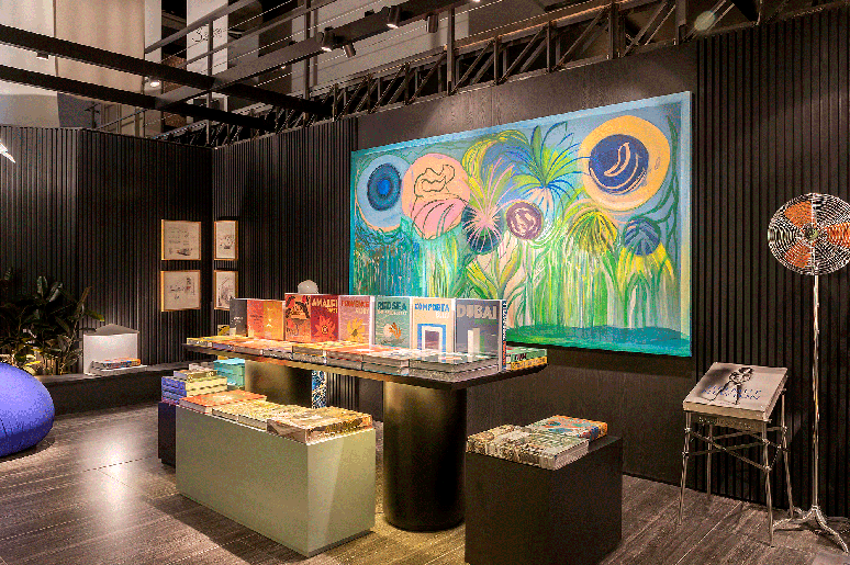 This bookstore has an intimate feel filled with Brazilian art