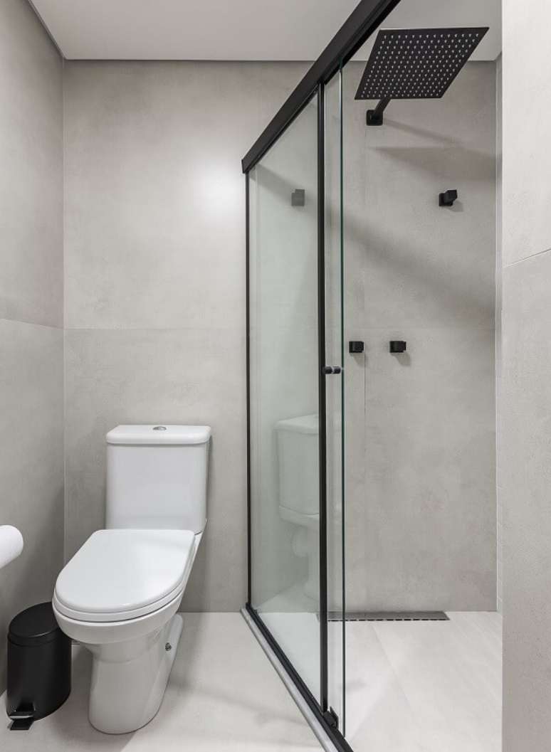 5. Decora&ccedil;&atilde;o de banheiro simples com ralo linear inox &ndash; Projeto de Concept Engenharia Design