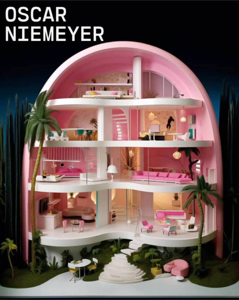 Criação da 'Casa da Barbie' inspirada no arquiteto Oscar Niemeyer (1907 - 2012)