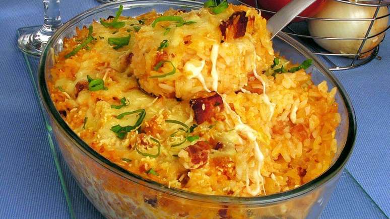 Arroz de forno &agrave; carbonara