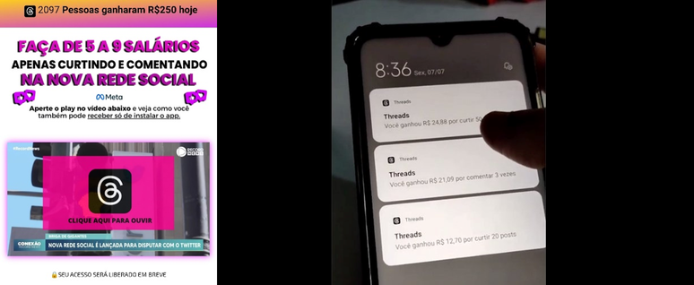 Golpe oferecendo sal&aacute;rios de R＄ 12 mil usando como isca o lan&ccedil;amento da nova rede social