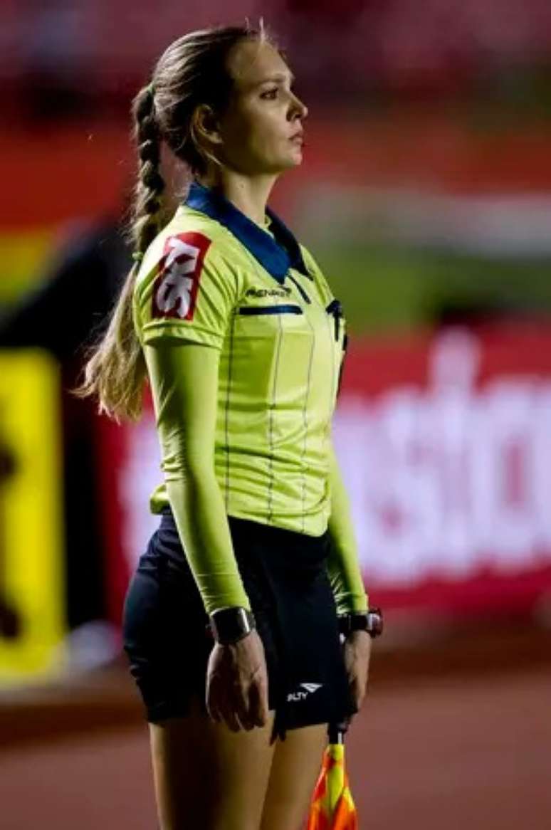 Nadine atuando em jogo do Campeonato Brasileiro, São Paulo x Vasco