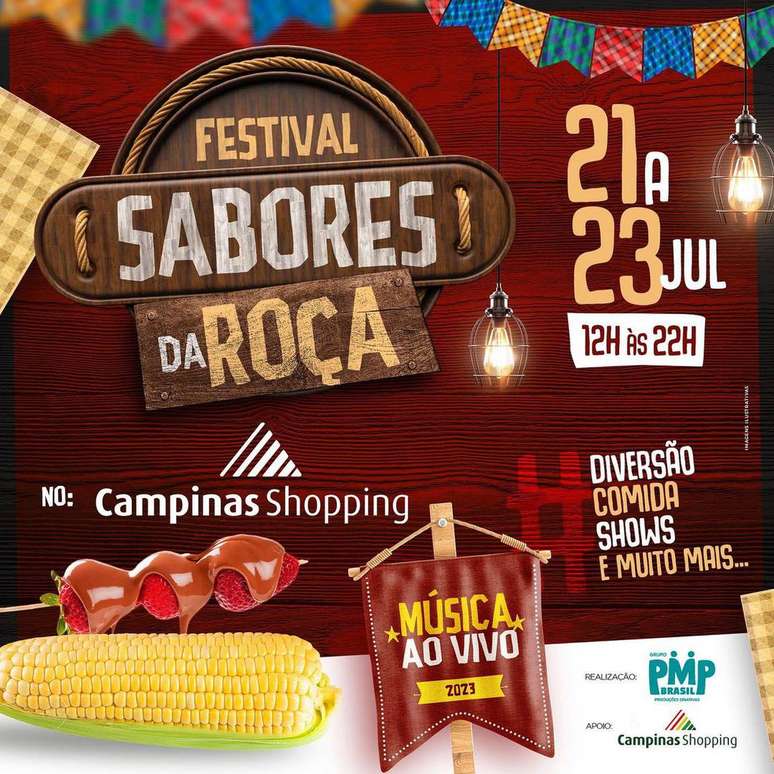 Festival de Sabores da Roça acontecerá entre os dias 21 e 23 de julho, das 12h às 22h, no Campinas Shopping.