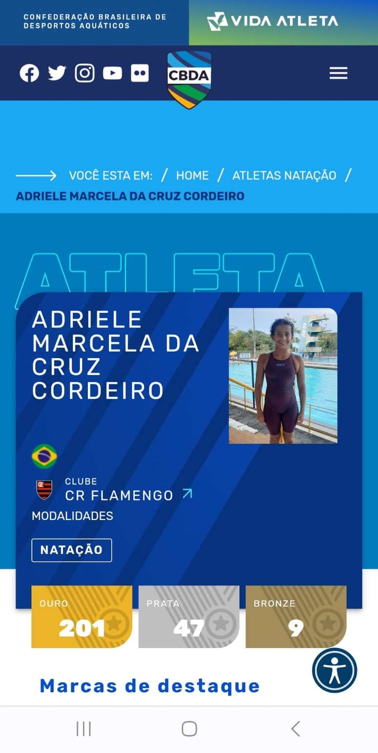 Nova atleta do Flamengo