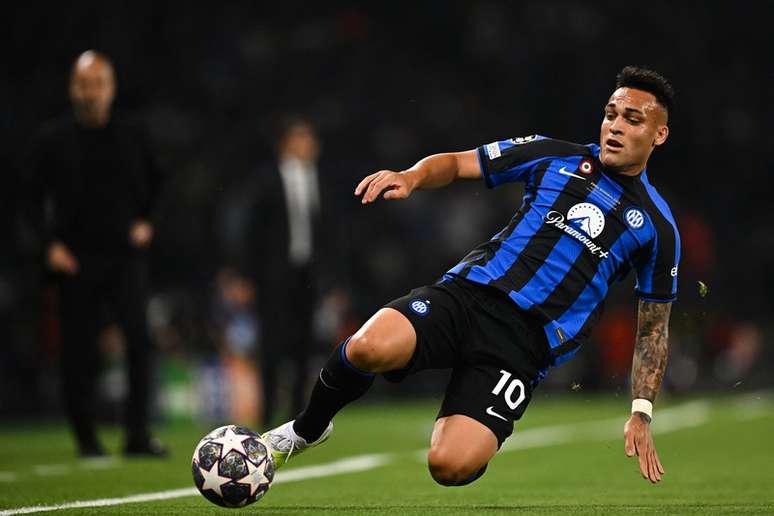 Lautaro Martínez em ação na final da Champions League –