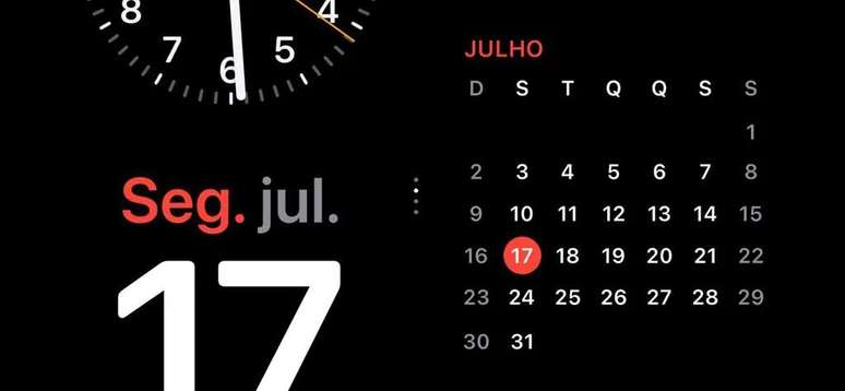 Customize the Sleep Mode watch faces on the iPhone (Image: Screenshot/Thiago Furquim/Canaltech) Customize the Sleep Mode watch faces on the iPhone (Image: Screenshot/Thiago Furquim/Canaltech)